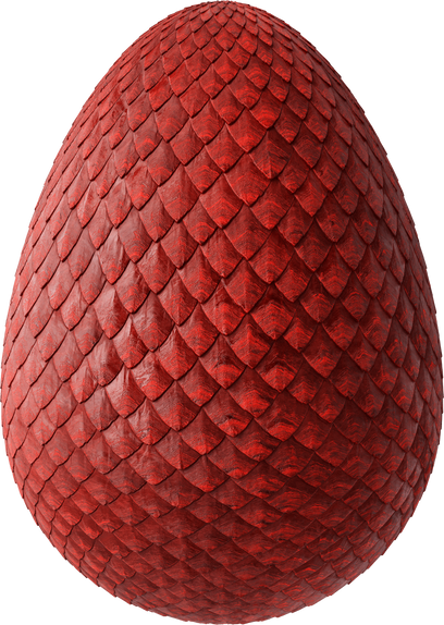 Red Scales Dragon Egg Isolated